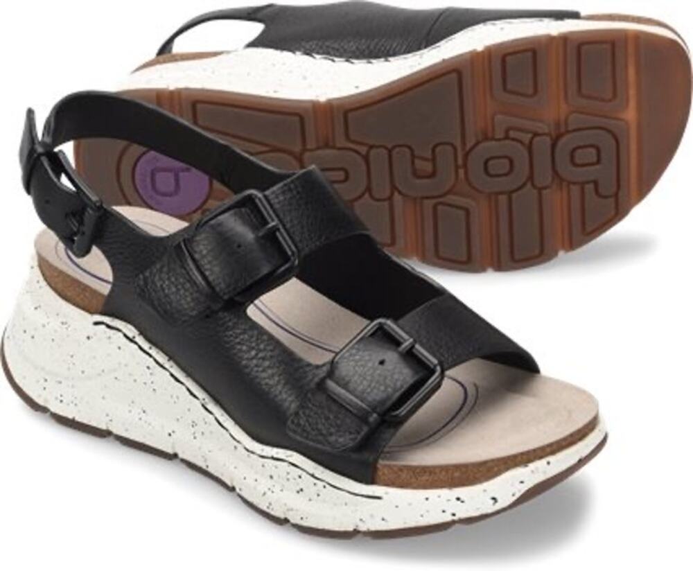 BIONICA | Womens Black Olin Leather Comfort Slingback Sandals NEW Size 11 Shoes
